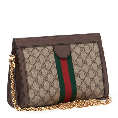 Gucci GG Supreme Monogram Web Small Ophidia Chain Shoulder Bag Brown 2 of 9