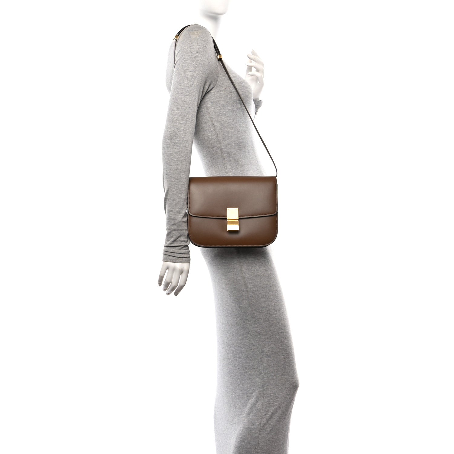 Celine Box Calfskin Medium Classic Box Flap Bag Camel 2 of 12