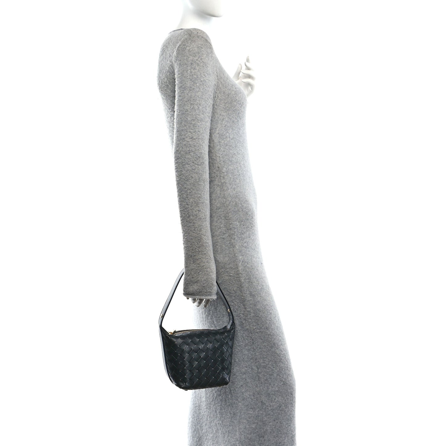 Calfskin Nappa Intrecciato Candy Wallace Black