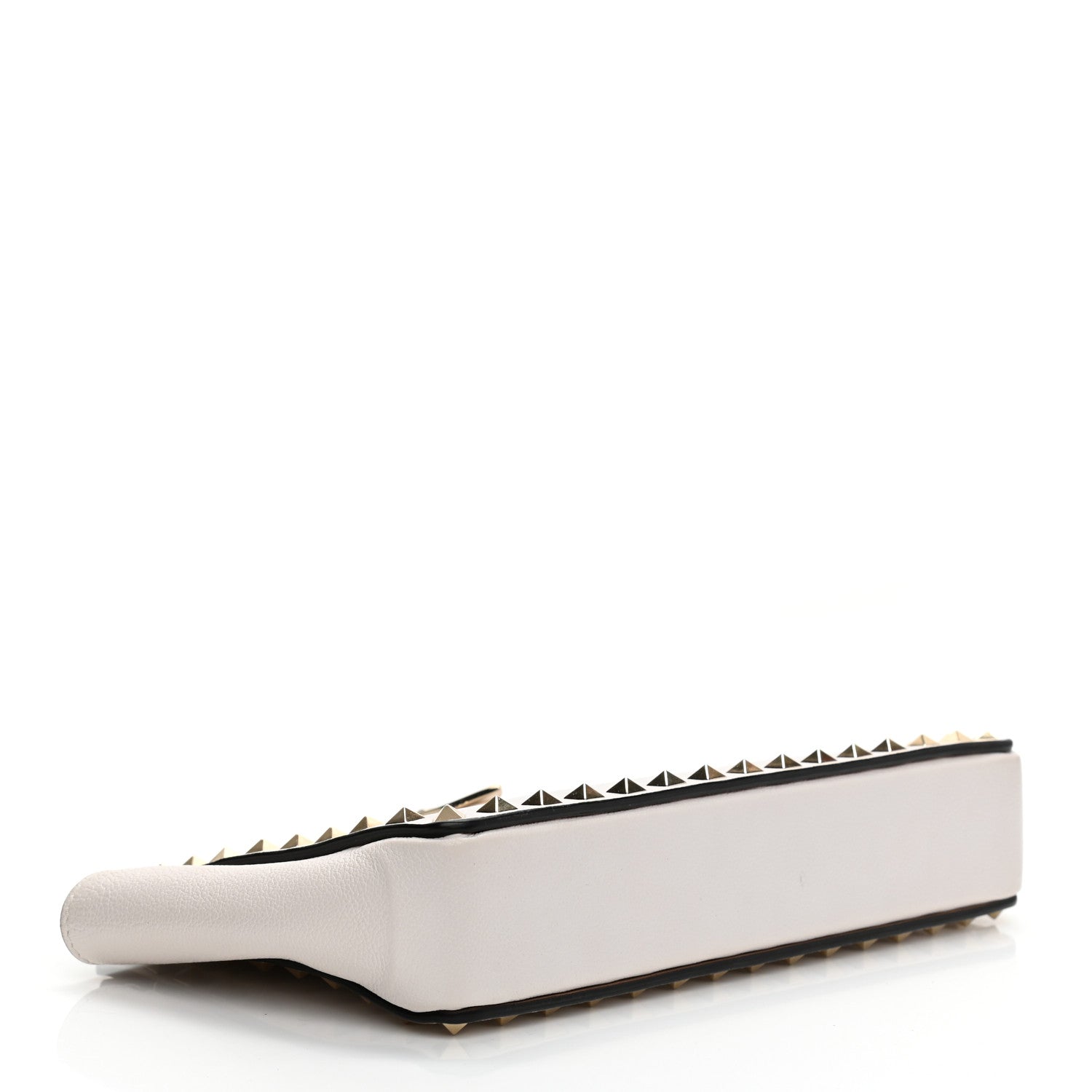 Valentino Garavani Vitello Rockstud Chain Clutch White 4 of 9