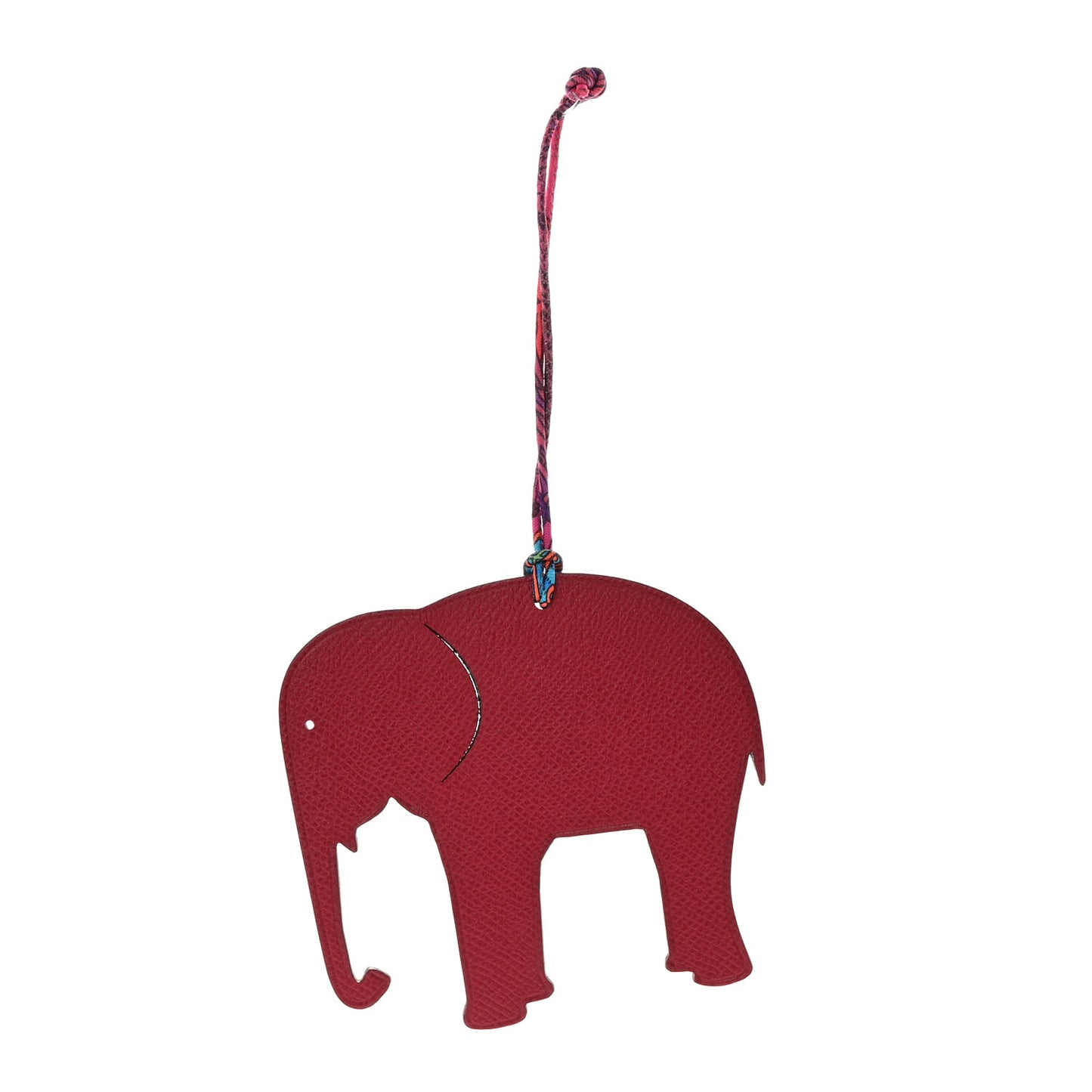 Epsom Togo Petit H Elephant Bag Charm Rouge Vif Vert Canopee