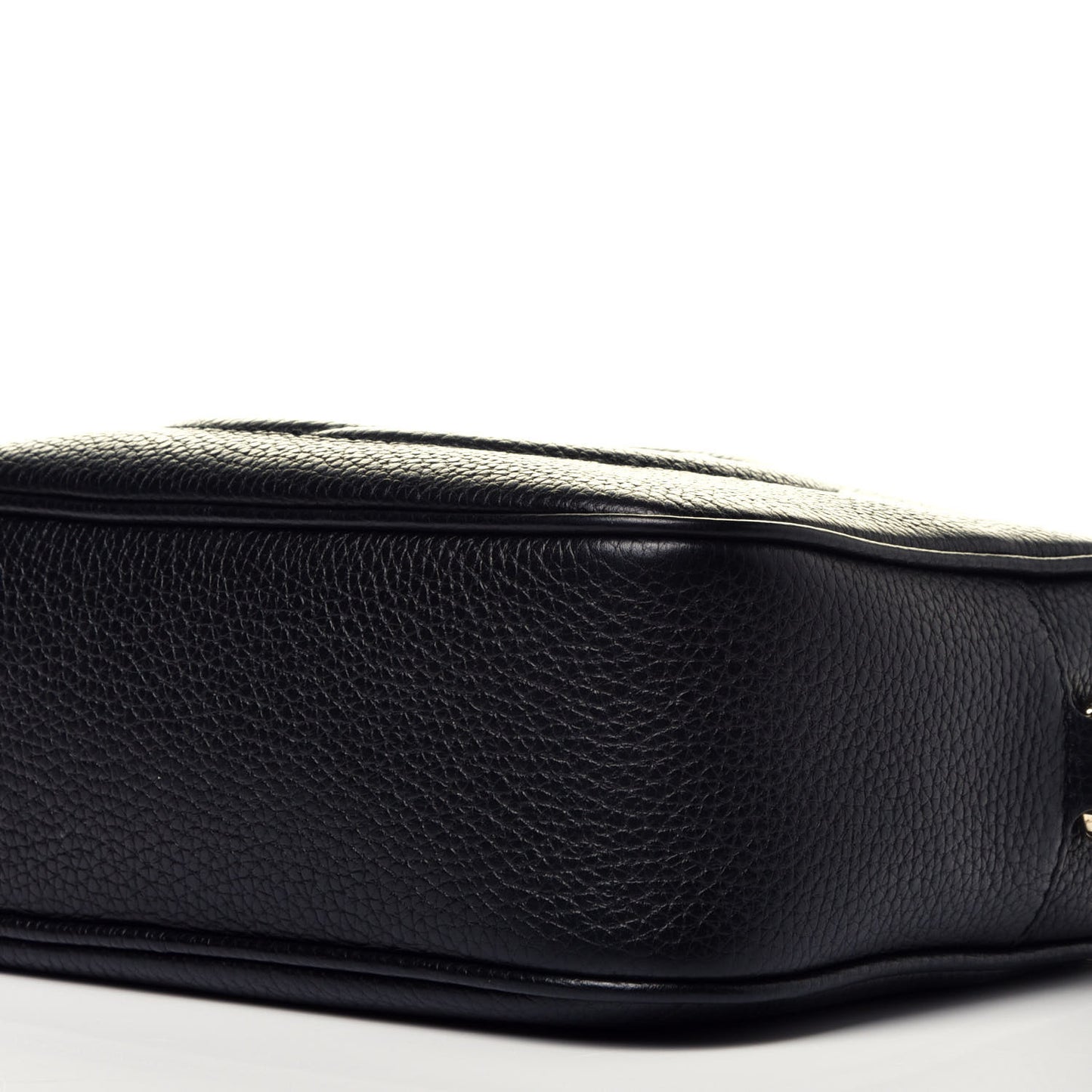 Pebbled Calfskin Small Soho Disco Bag Black