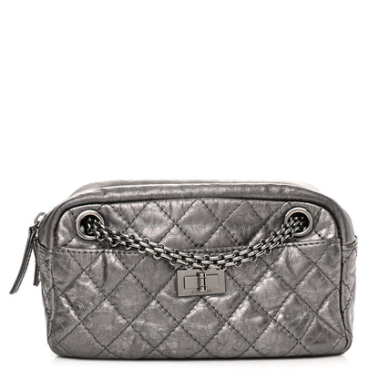 Chanel Metallic Aged Calfskin Quilted Small Reissue Camera Case Dark Silver 1 of 14