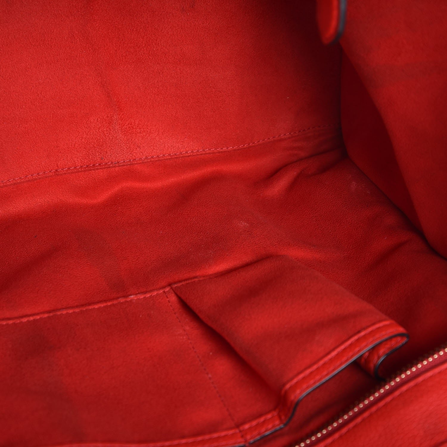Celine Drummed Calfskin Shoulder Luggage Red 8 of 20