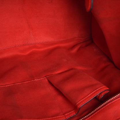 Celine Drummed Calfskin Shoulder Luggage Red 8 of 20