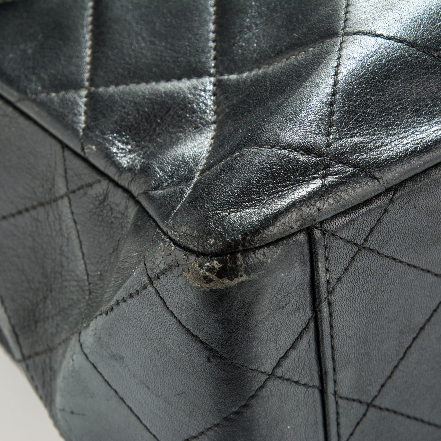 Lambskin Quilted XL Jumbo Single Flap Black