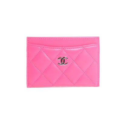 Chanel Lambskin Quilted Card Holder Fuchsia 1 of 7