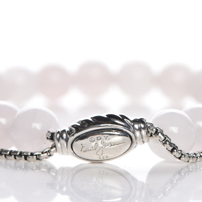 David Yurman Sterling Silver Pink Quartz 8mm Spiritual Beads Bracelet 4 of 4