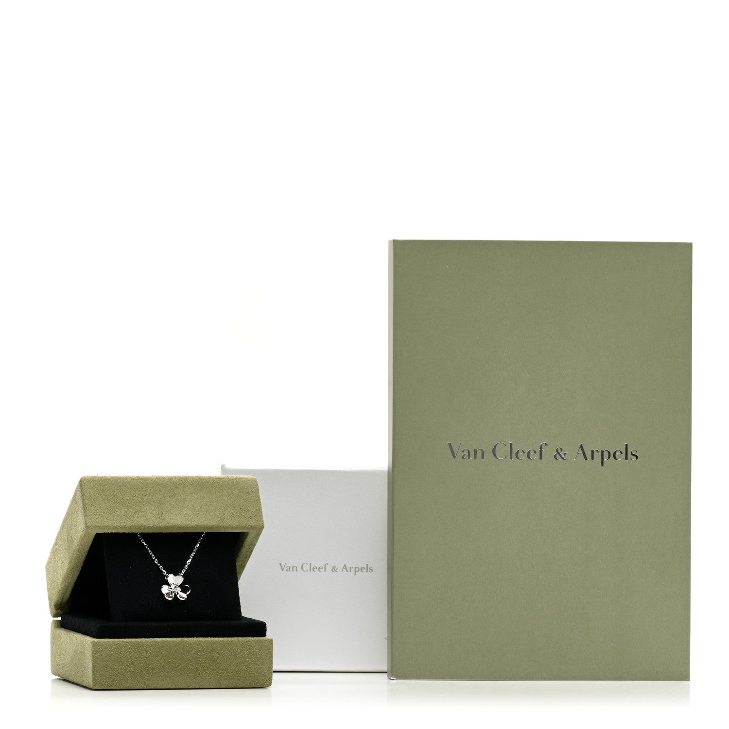 Van Cleef & Arpels 18K White Gold Diamond Mini Frivole Pendant Necklace 6 of 6