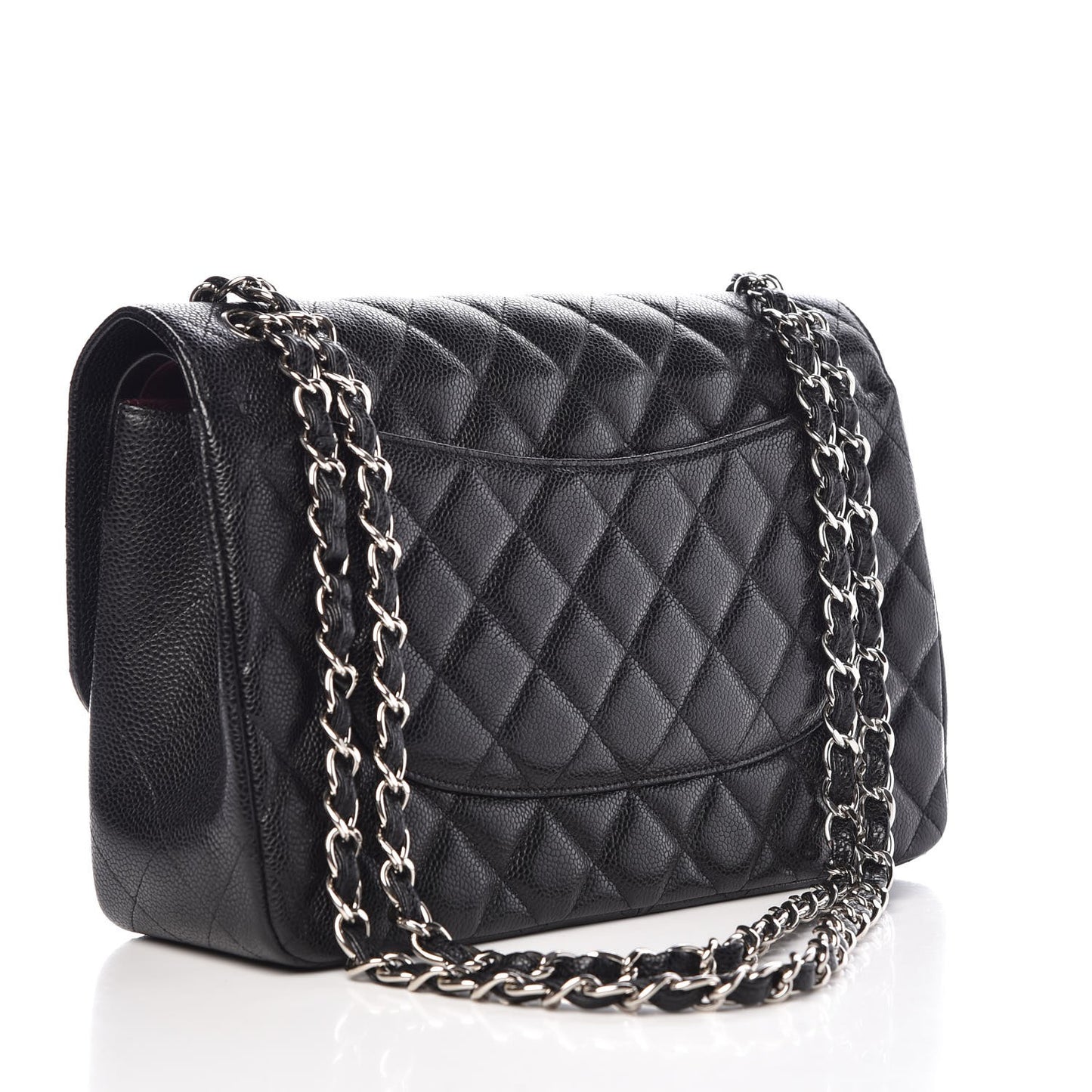 Caviar Quilted Jumbo Double Flap Black