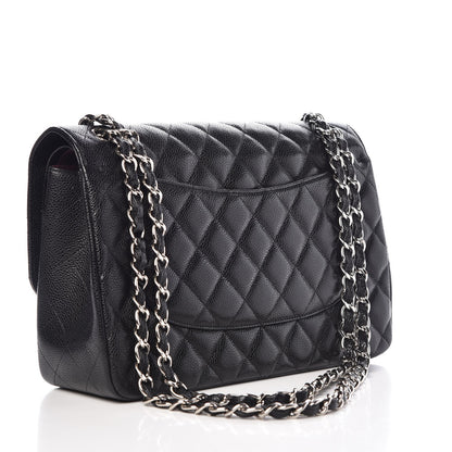 Chanel Caviar Quilted Jumbo Double Flap Black 3 of 9