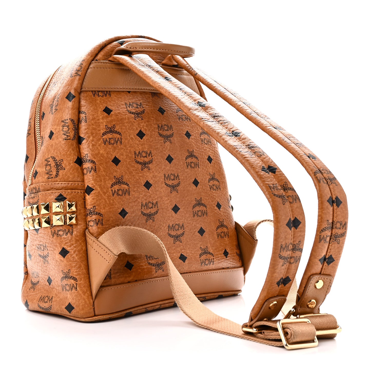 Visetos Small Side Stud Stark Backpack Cognac