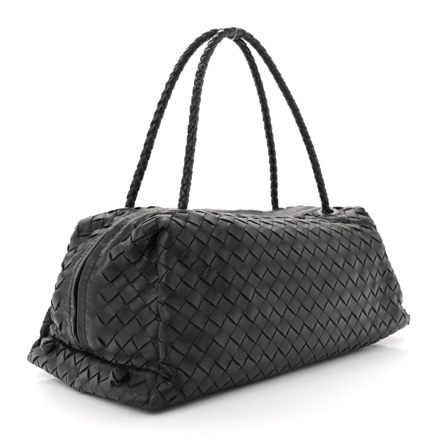 Bottega Veneta Nappa Intrecciato Satchel  Black 3 of 10