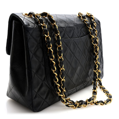 Chanel Lambskin Quilted XL Jumbo Single Flap Black 3 of 10