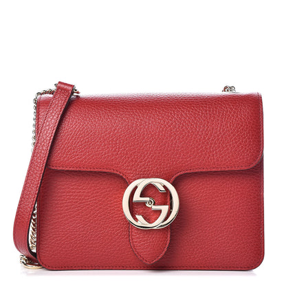 Gucci Dollar Calfskin Small Interlocking G Shoulder Bag Red 1 of 9