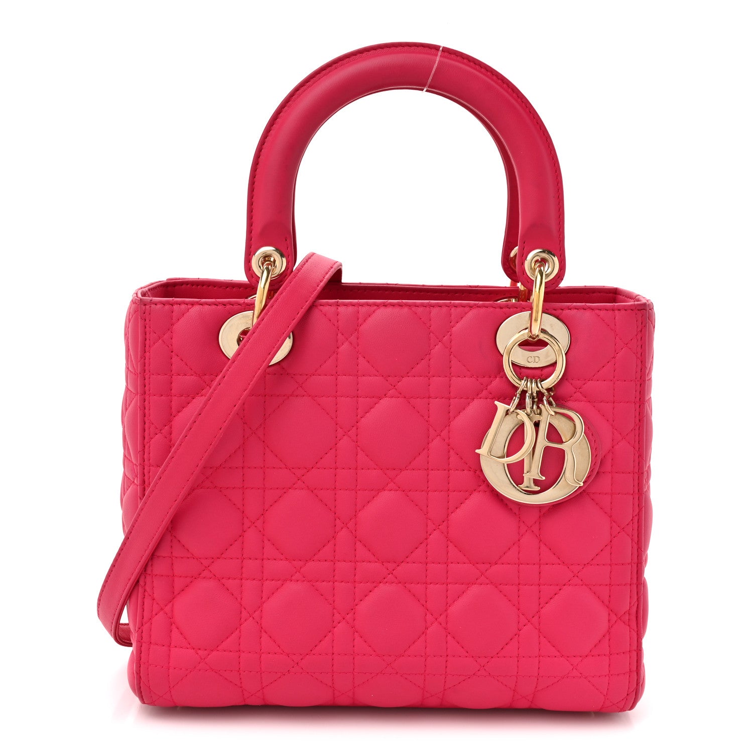 Christian Dior Lambskin Cannage Medium Lady Dior Fuchsia 1 of 16