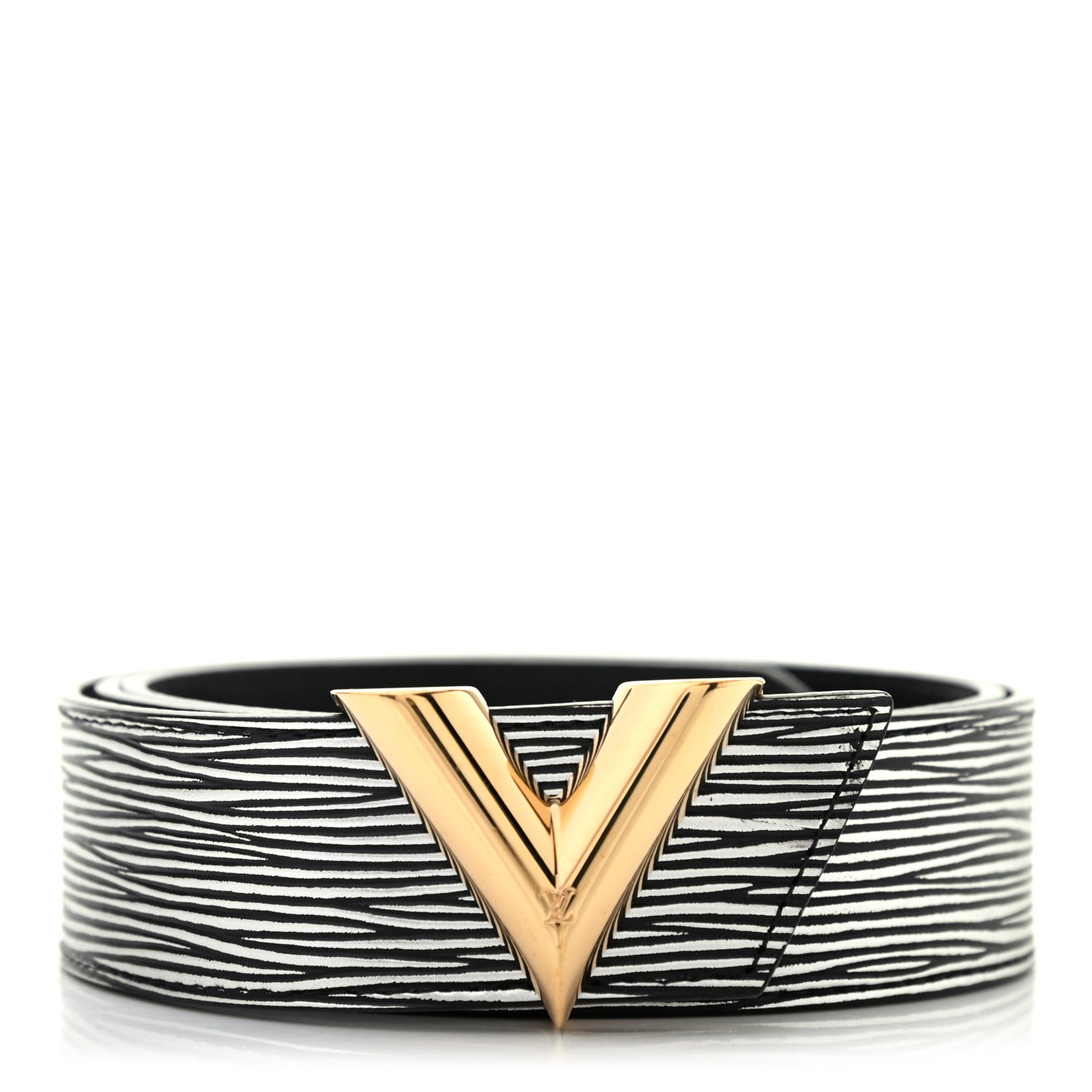 Louis Vuitton Epi Essential V 32MM Belt 85 34 Black White 1 of 8
