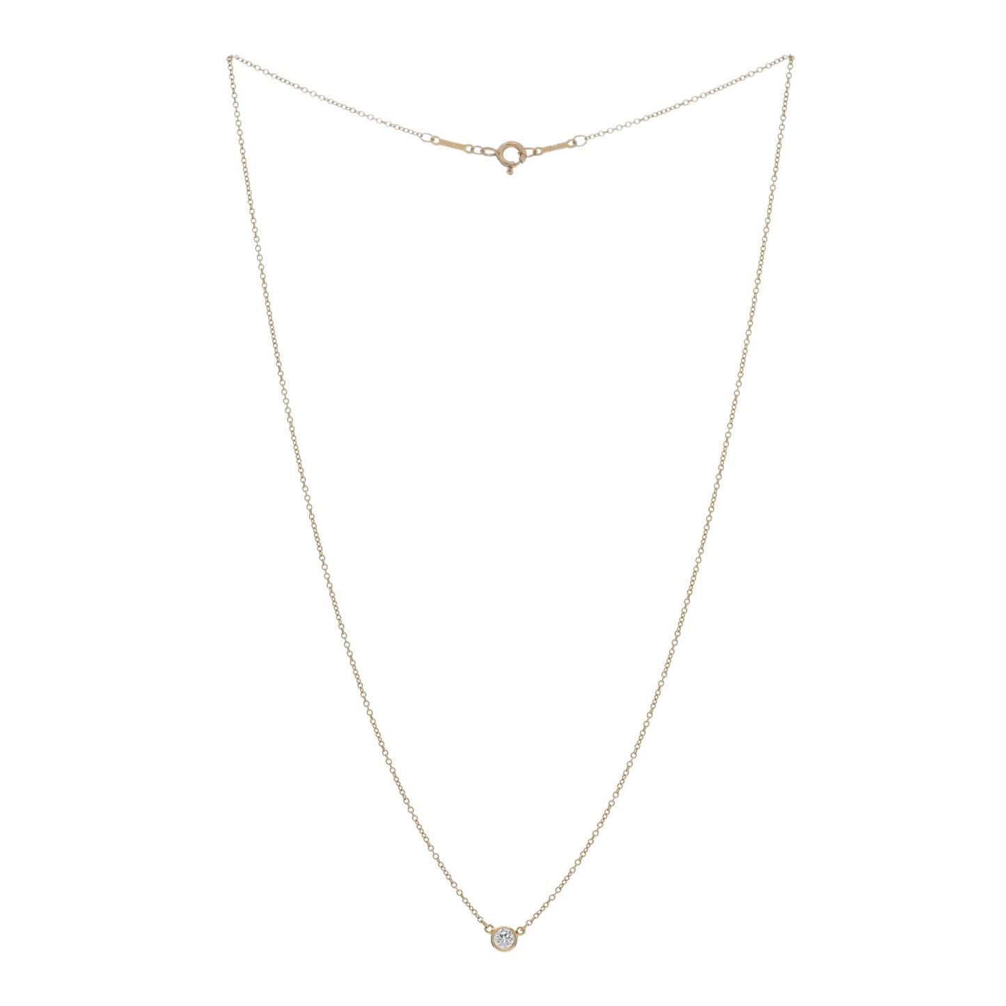 18K Yellow Gold Diamond .14ct Elsa Peretti Diamonds by the Yard Pendant Necklace