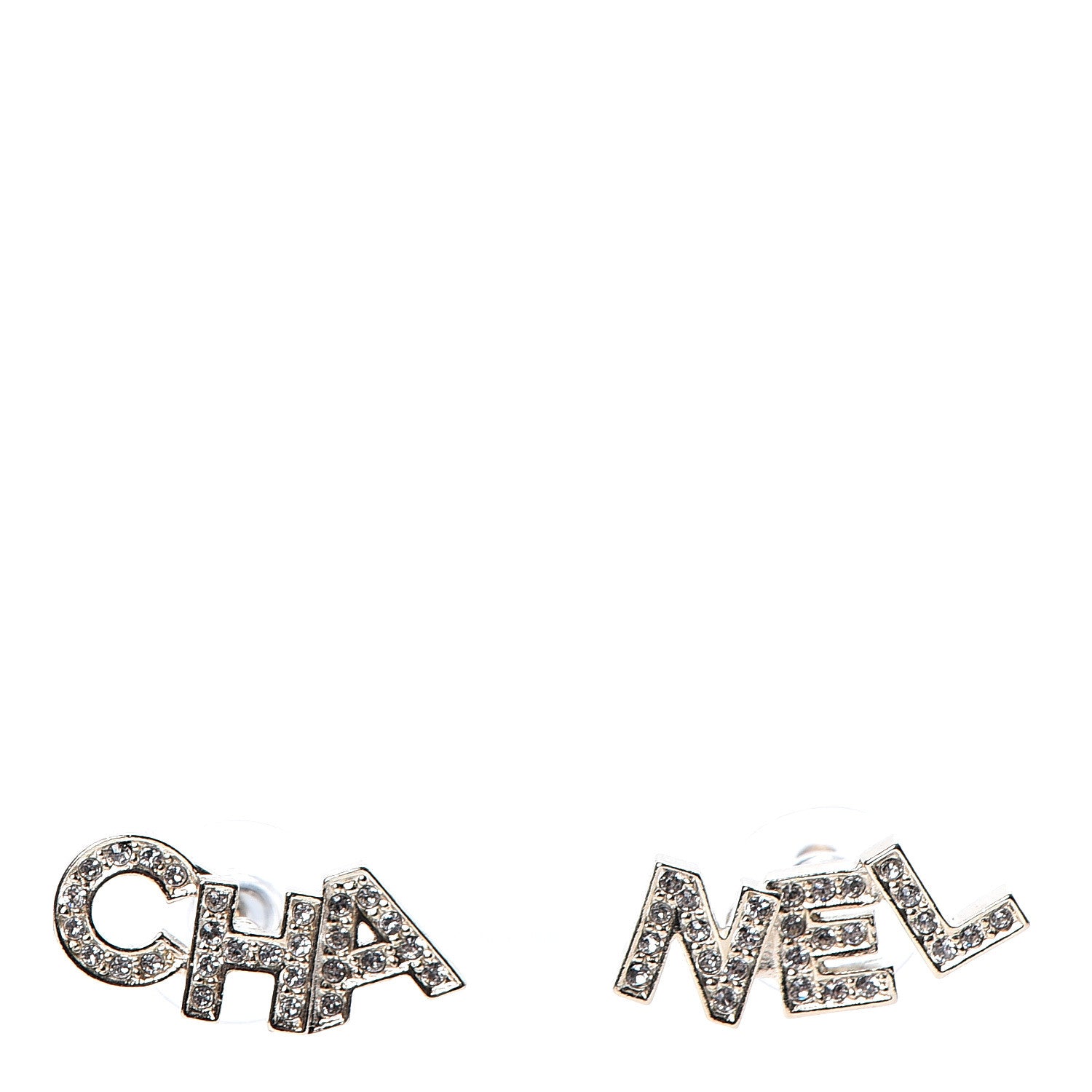 Chanel Crystal Pearl Signature Stud Earrings Gold 1 of 5
