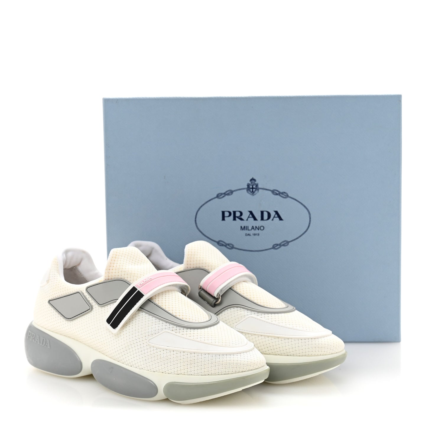 Sport Knit Womens Cloudbust Sneakers 37.5 White Gray