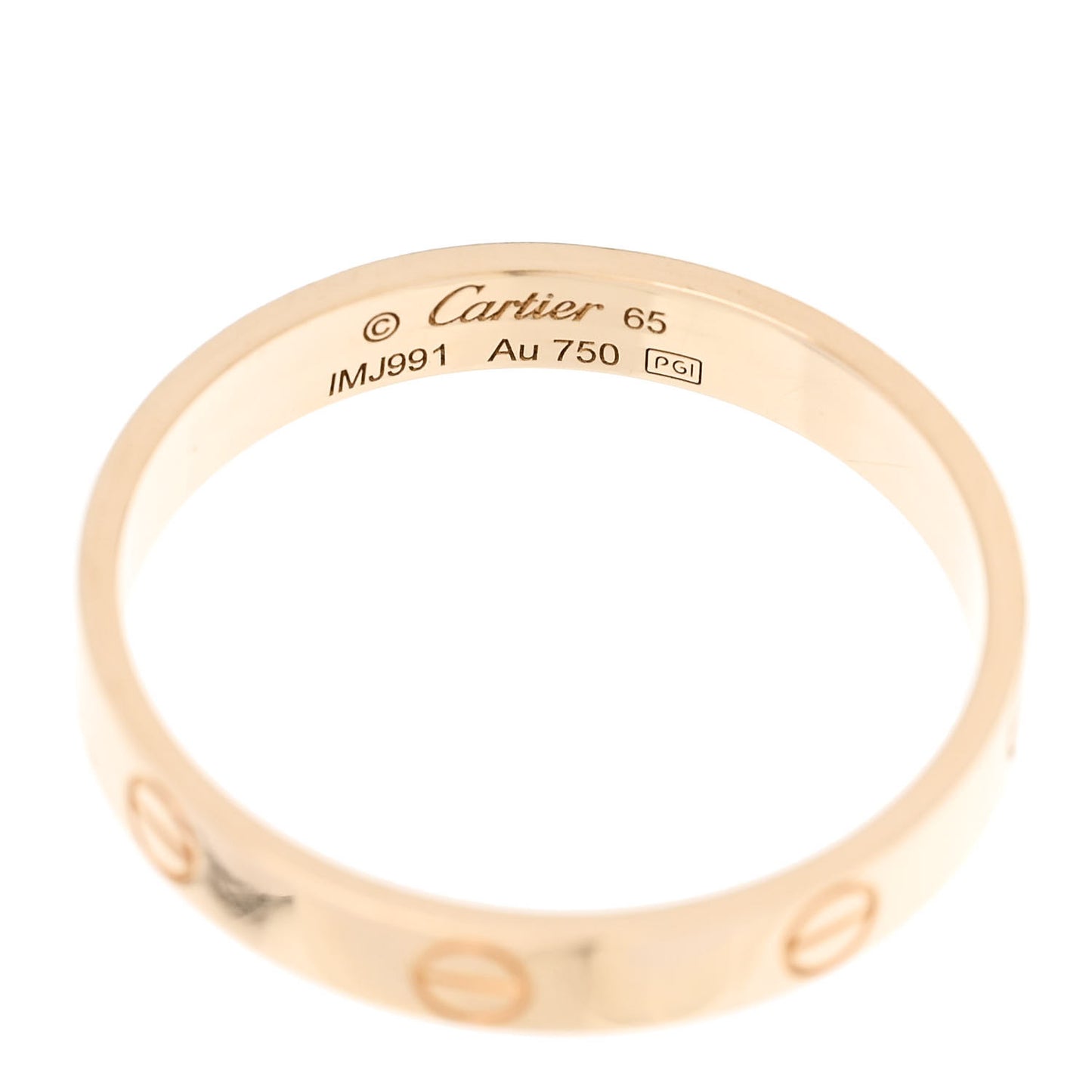 18K Yellow Gold 3.5mm LOVE Wedding Band Ring 65 11