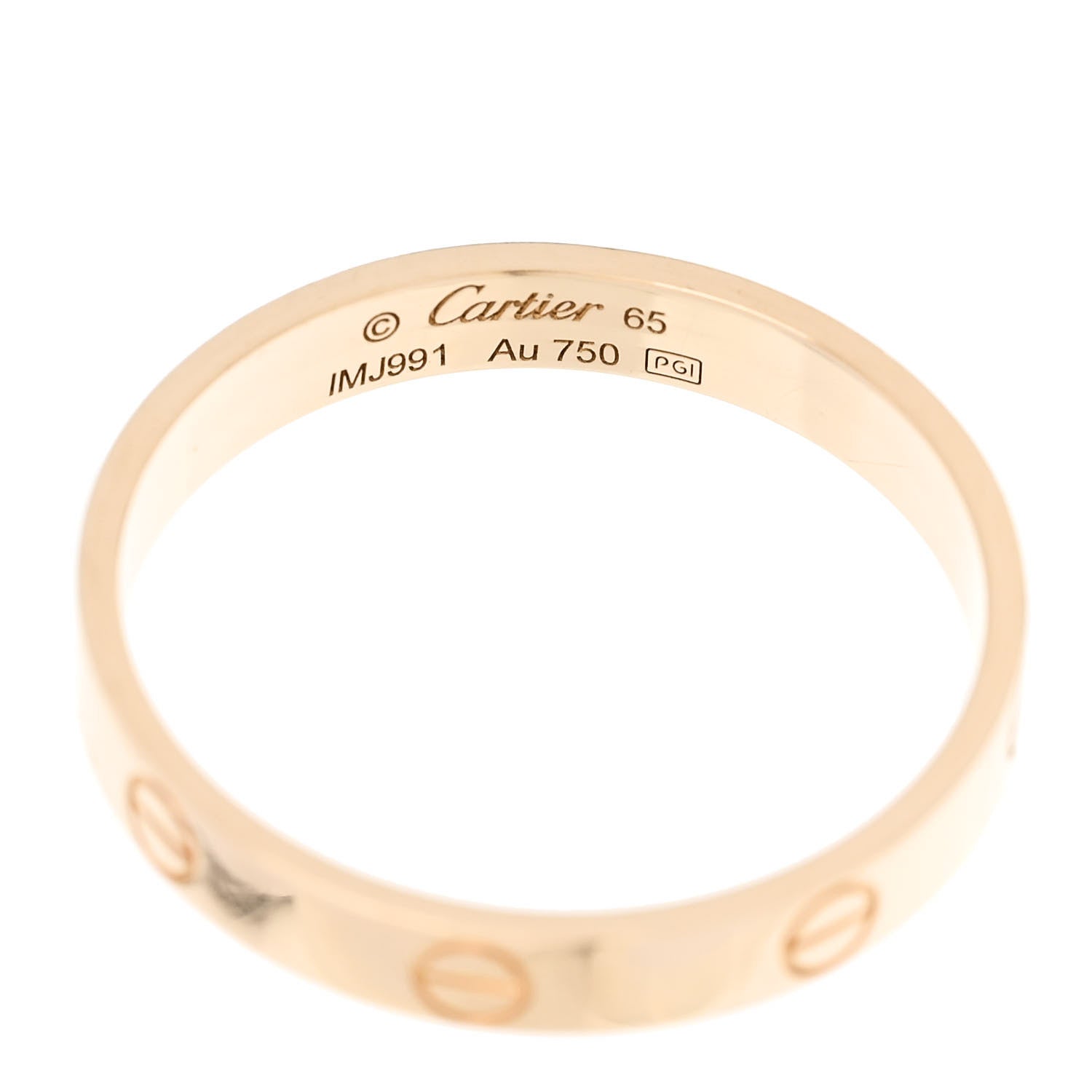 Cartier 18K Yellow Gold 3.5mm LOVE Wedding Band Ring 65 11 4 of 4