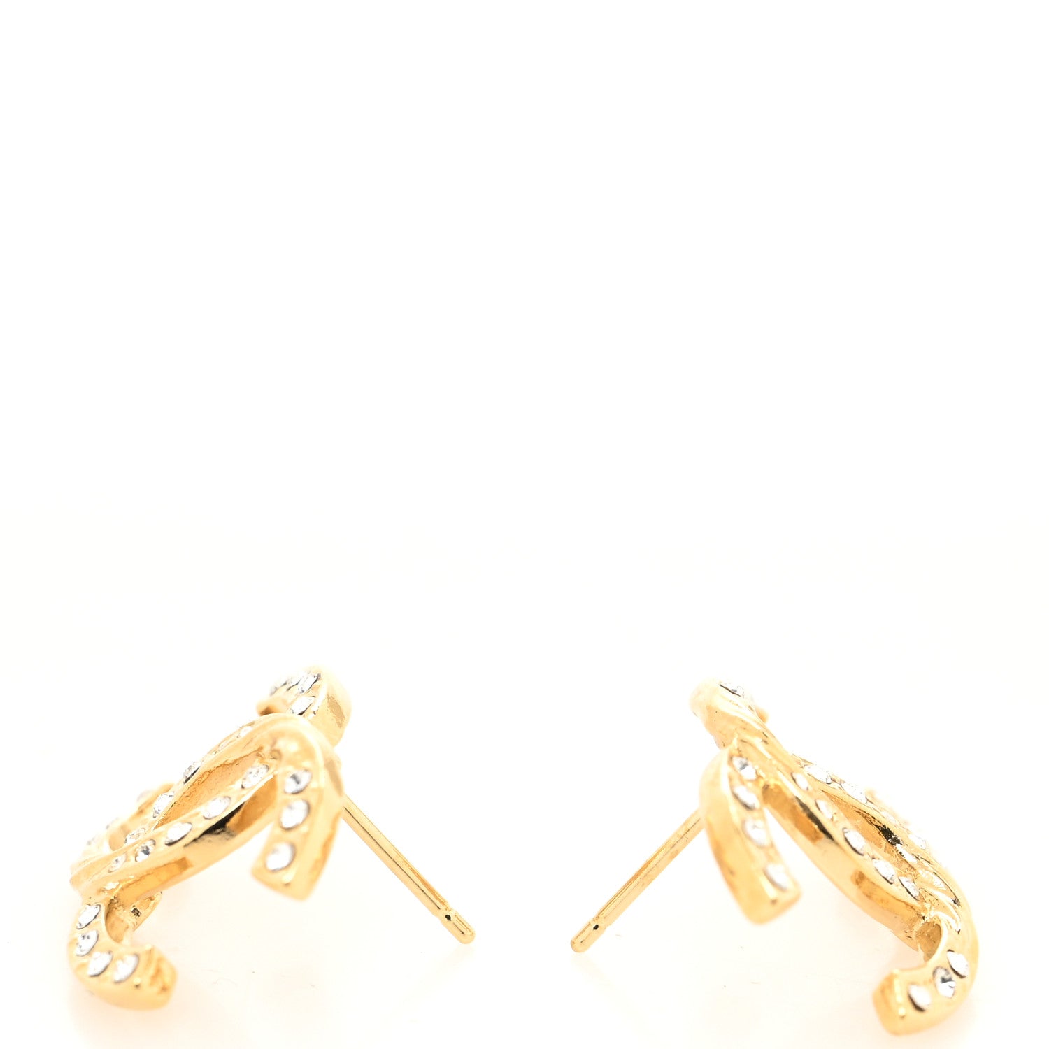 Chanel Crystal Twist CC Earrings Gold 3 of 4