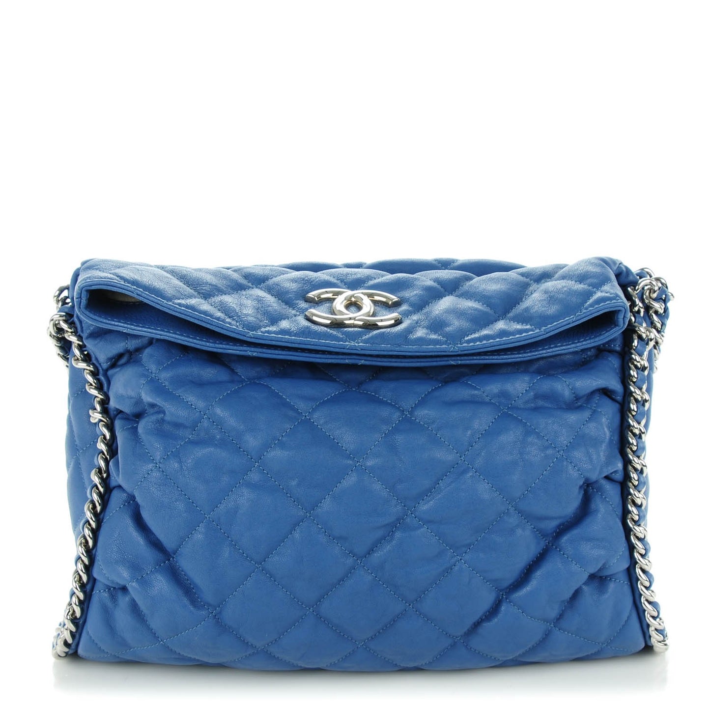 Lambskin Chain Around Hobo Royal Blue