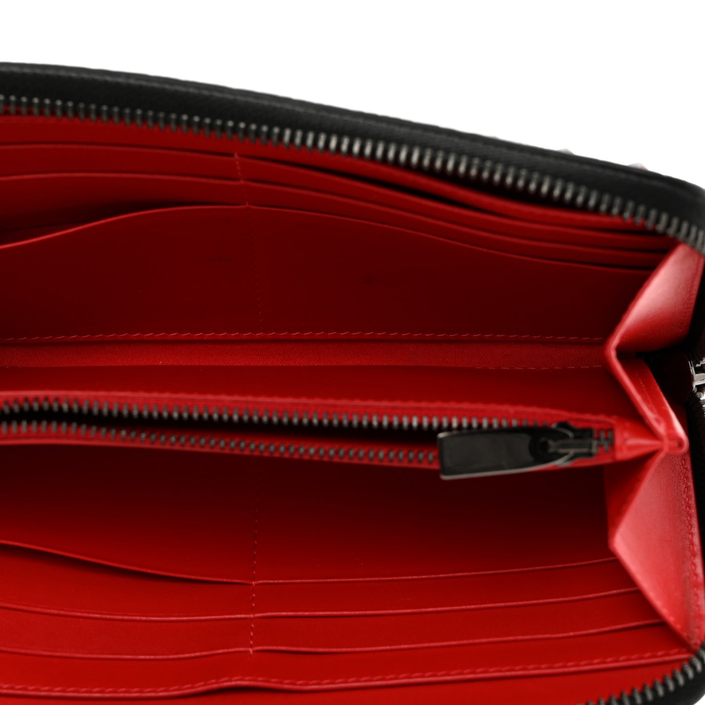 Metallic Patent Spikes Panettone Zip Around Wallet Black Multicolor Metal