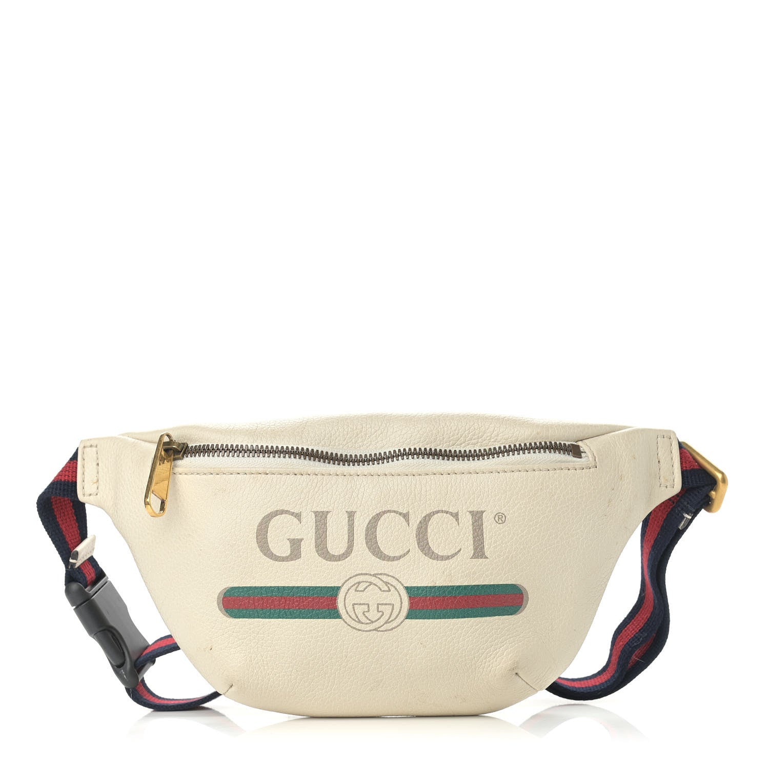 Gucci Grained Calfskin Small Logo Belt Bag White 1 of 11