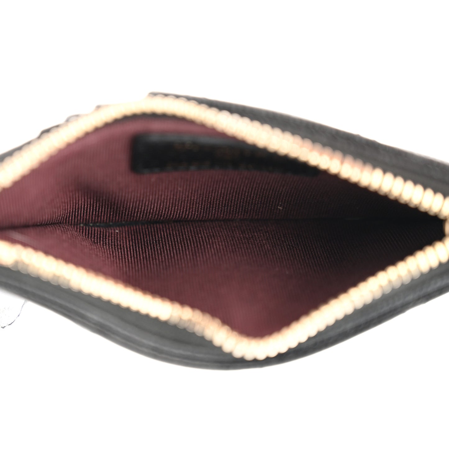 Caviar Quilted Flap Zip Card Holder Black