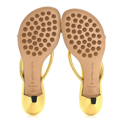 Bottega Veneta Metallic Nappa Blink Knot Mule Sandals 39 Gold 6 of 11