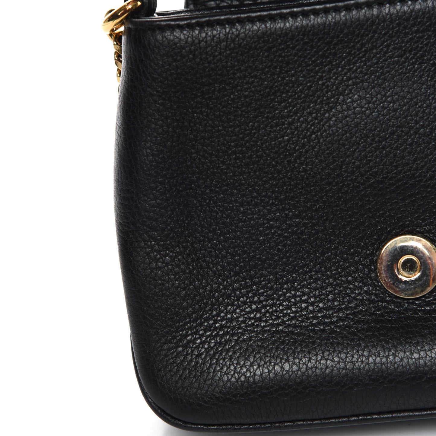 Pebbled Calfskin Small 1973 Chain Shoulder Bag Black