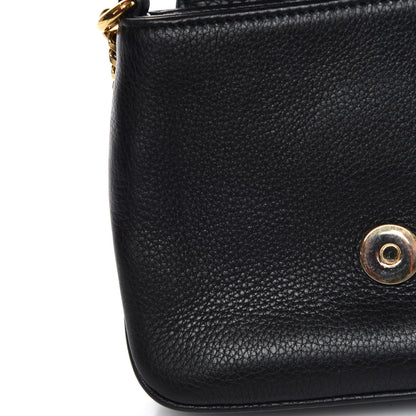 Gucci Pebbled Calfskin Small 1973 Chain Shoulder Bag Black 10 of 11