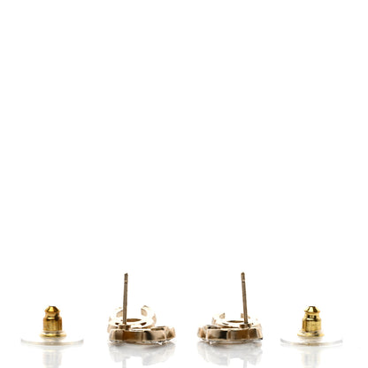 Chanel Crystal Double CC Earrings Gold Black 3 of 4
