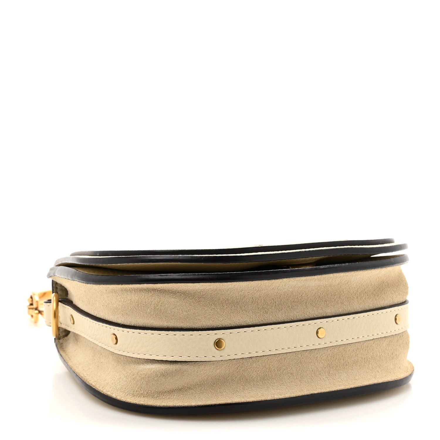 Chloe Calfskin Suede Small Nile Bracelet Bag Off White 4 of 18