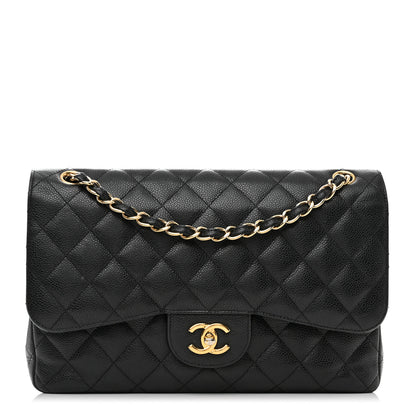 Chanel Caviar Quilted Jumbo Double Flap Black 1 of 13