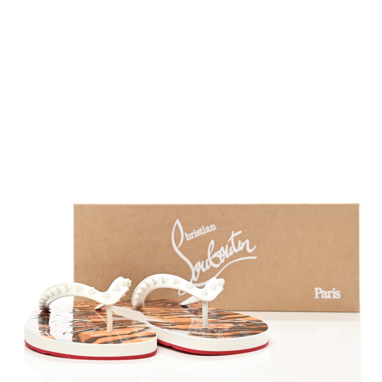 Christian Louboutin Rubber Spike Bengale Loubi Donna Flip Flop 44 White Multicolor 8 of 8