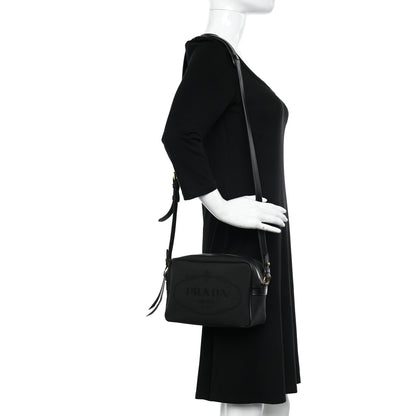 Prada Jacquard Logo Camera Bag Black 2 of 10