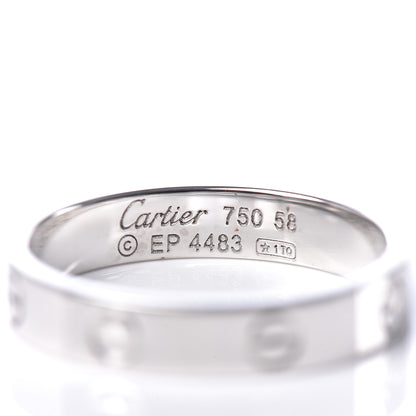 Cartier 18K White Gold 4mm LOVE Wedding Band Ring 58 8.5 4 of 5