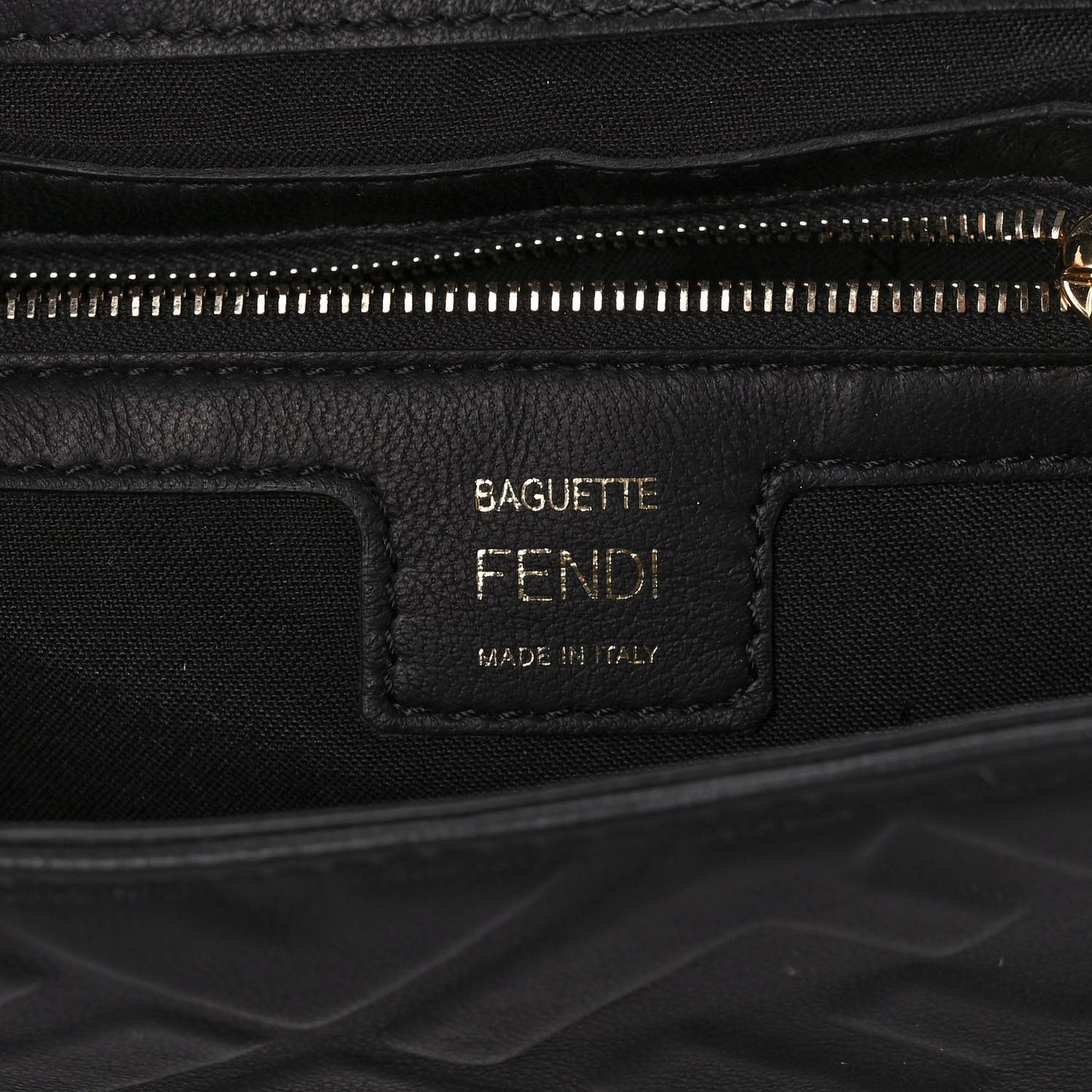 Nappa FF 1974 Embossed Baguette Black