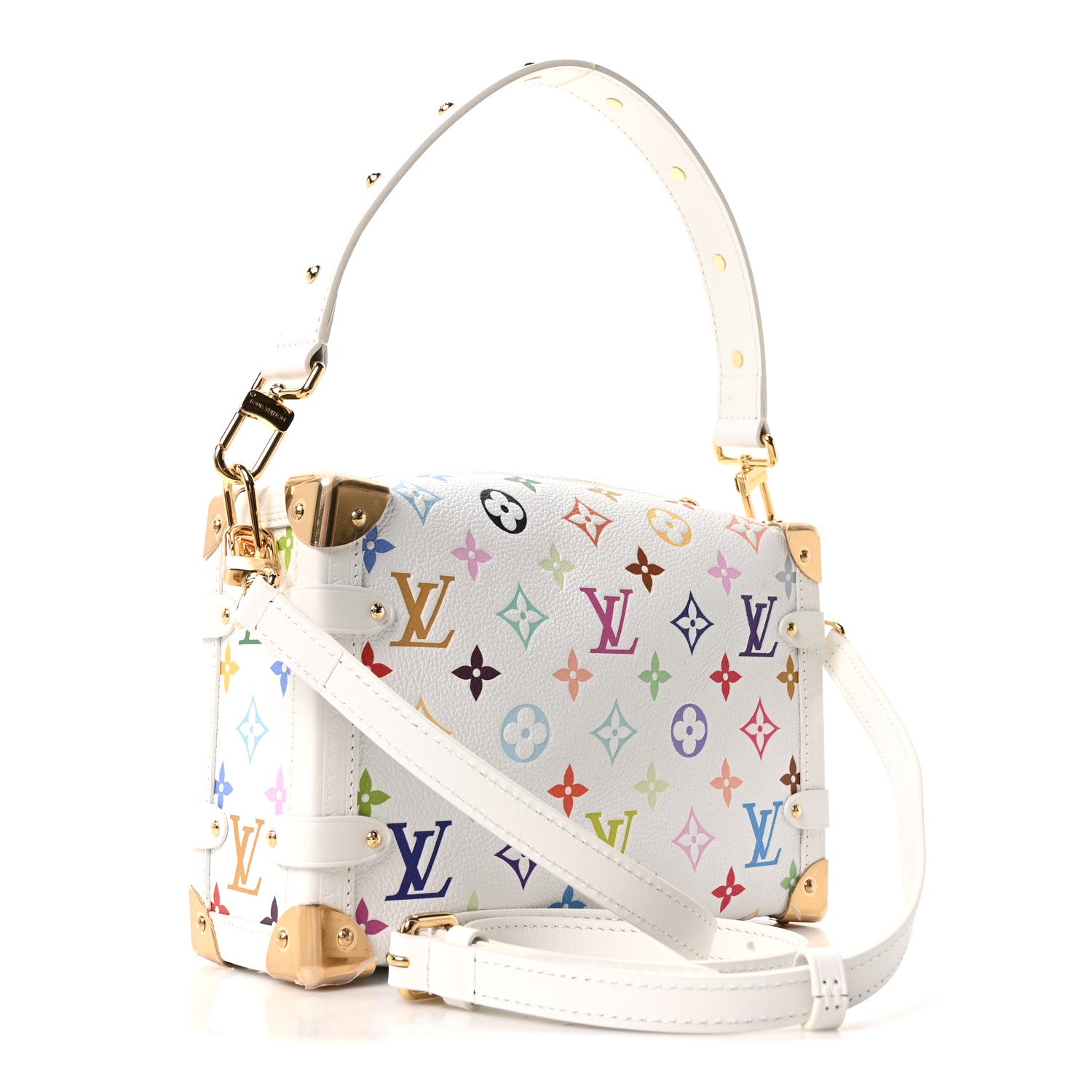 Louis Vuitton LV x TM Cowhide Monogram Multicolor Side Trunk MM White 3 of 9