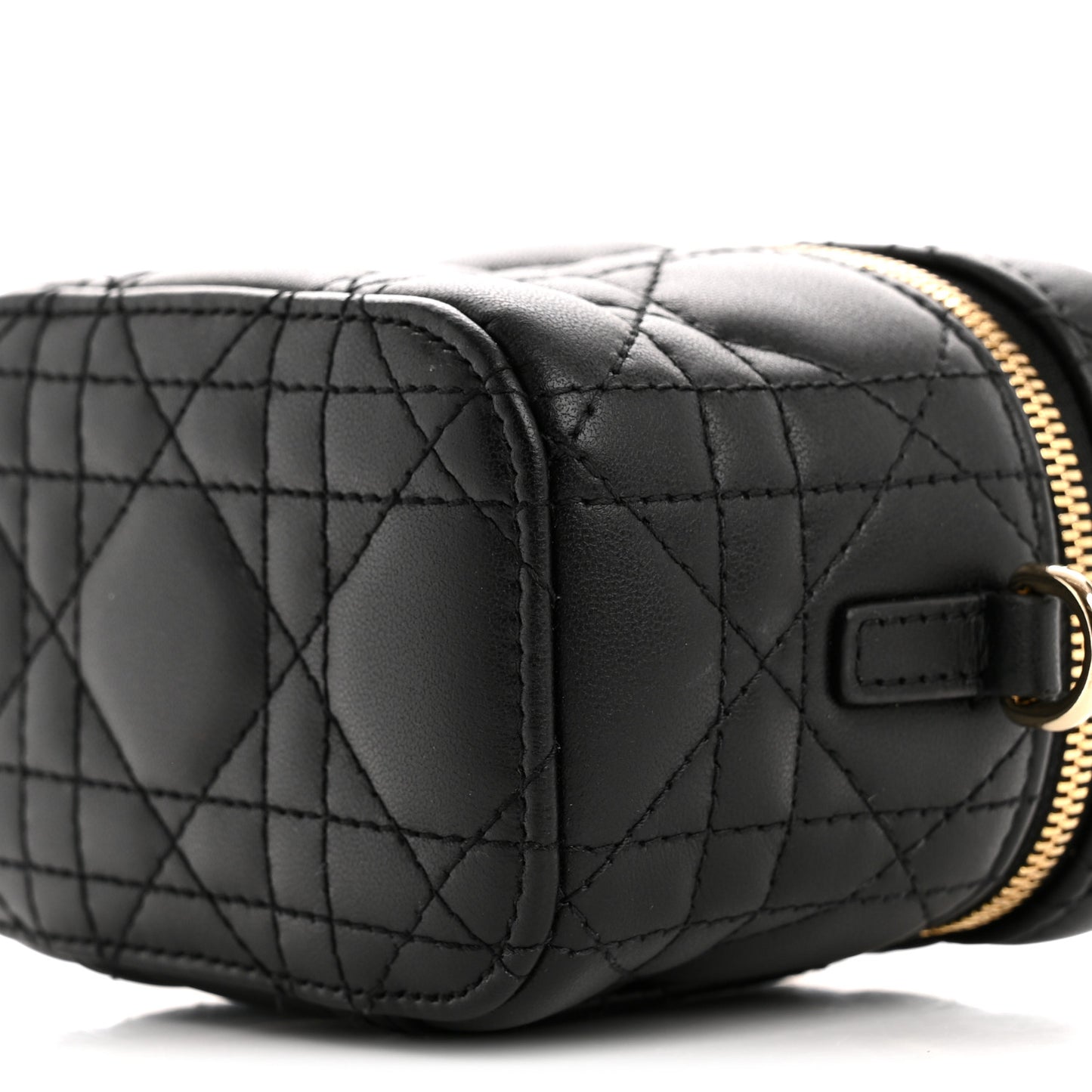 Lambskin Cannage Micro Lady Dior Vanity Case Black