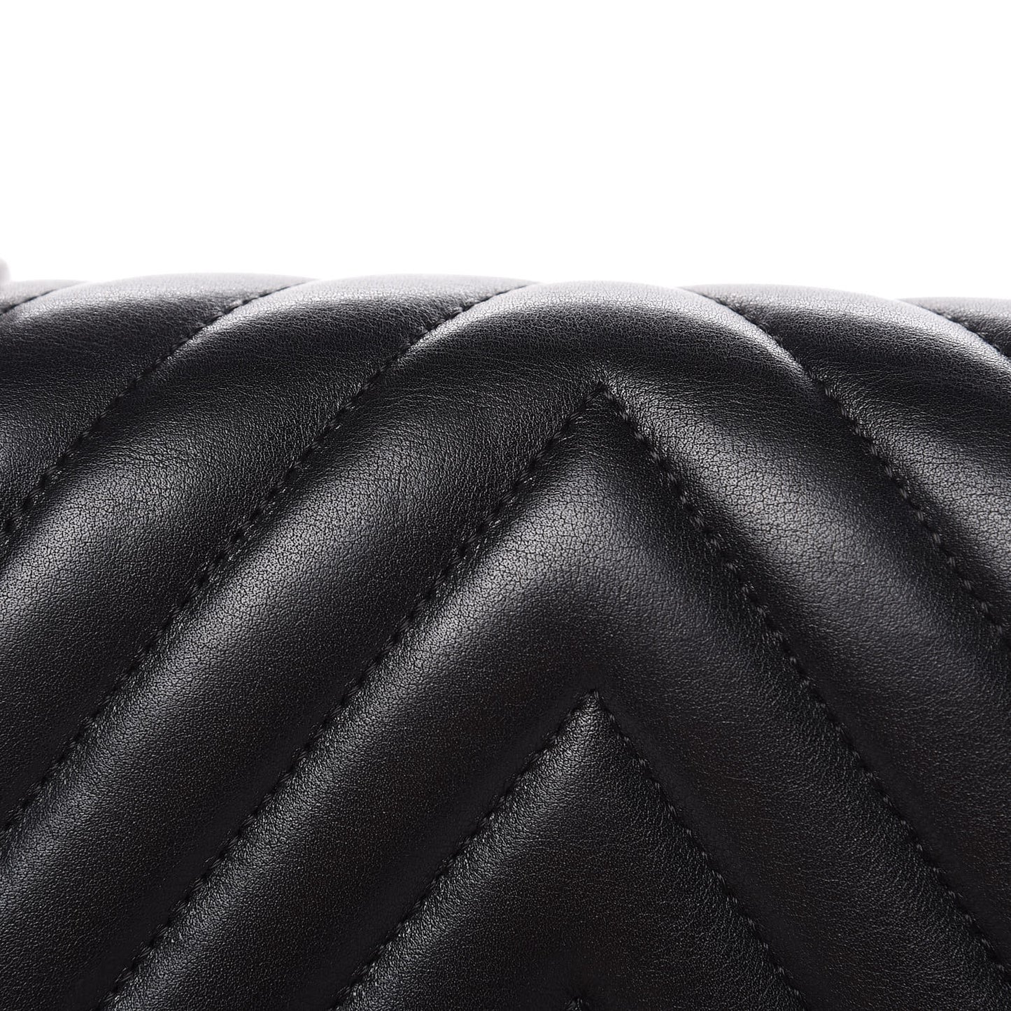 Calfskin Chevron Quilted Small Boy Flap Black