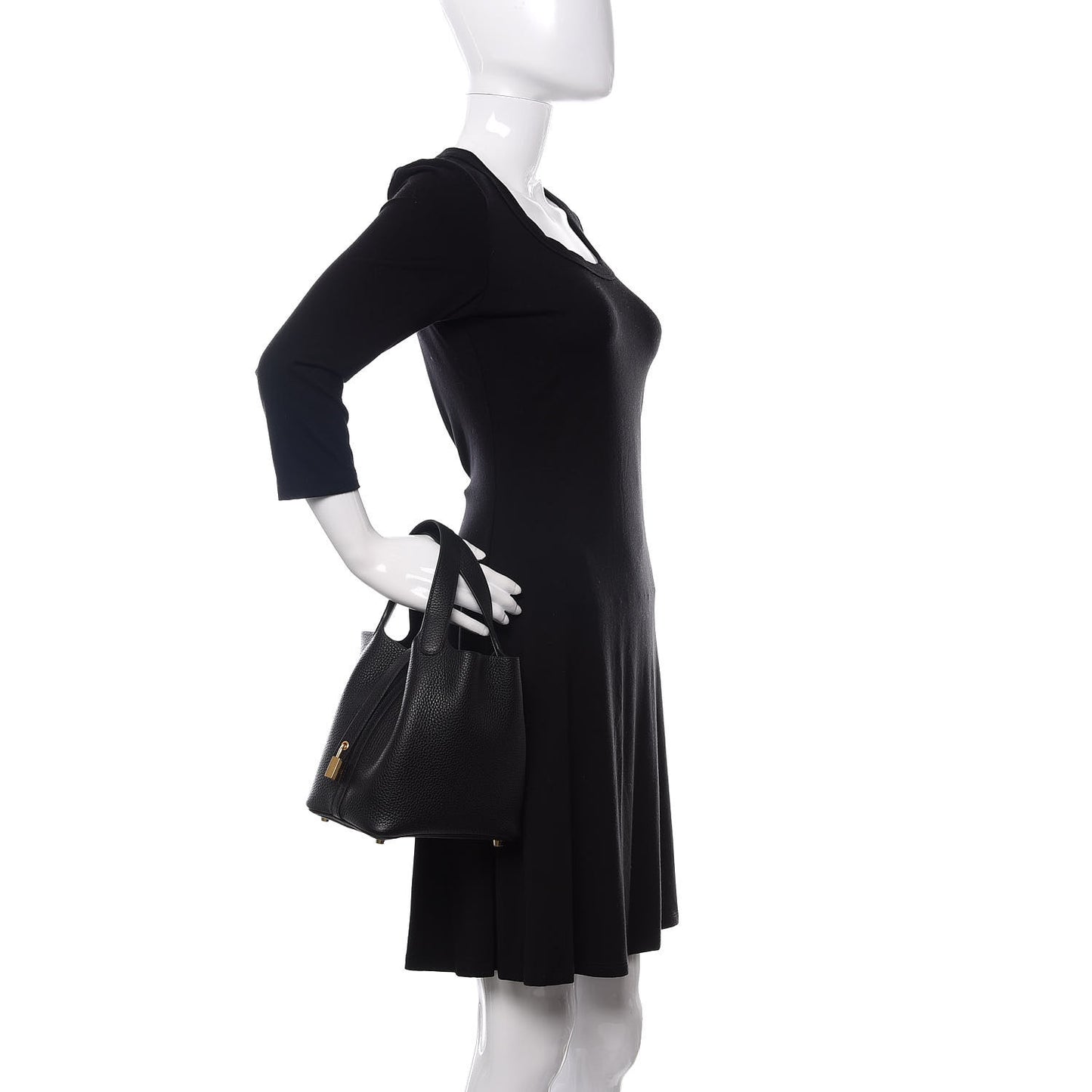 Taurillon Clemence Picotin Lock 18 PM Black