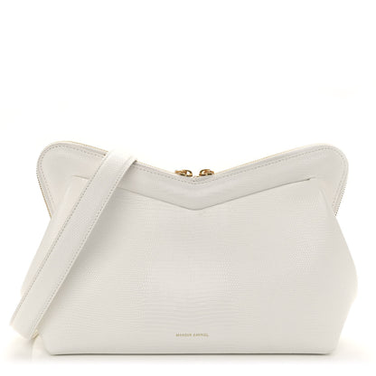Mansur Gavriel Calfskin Lizard Embossed M Frame Bag White 1 of 12