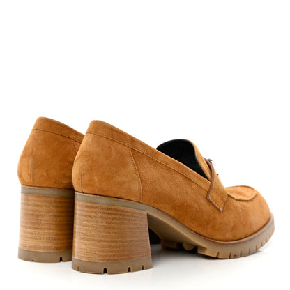 Hermes Suede Goatskin Womens Foch 60 Pumps 38.5 Naturel 4 of 10