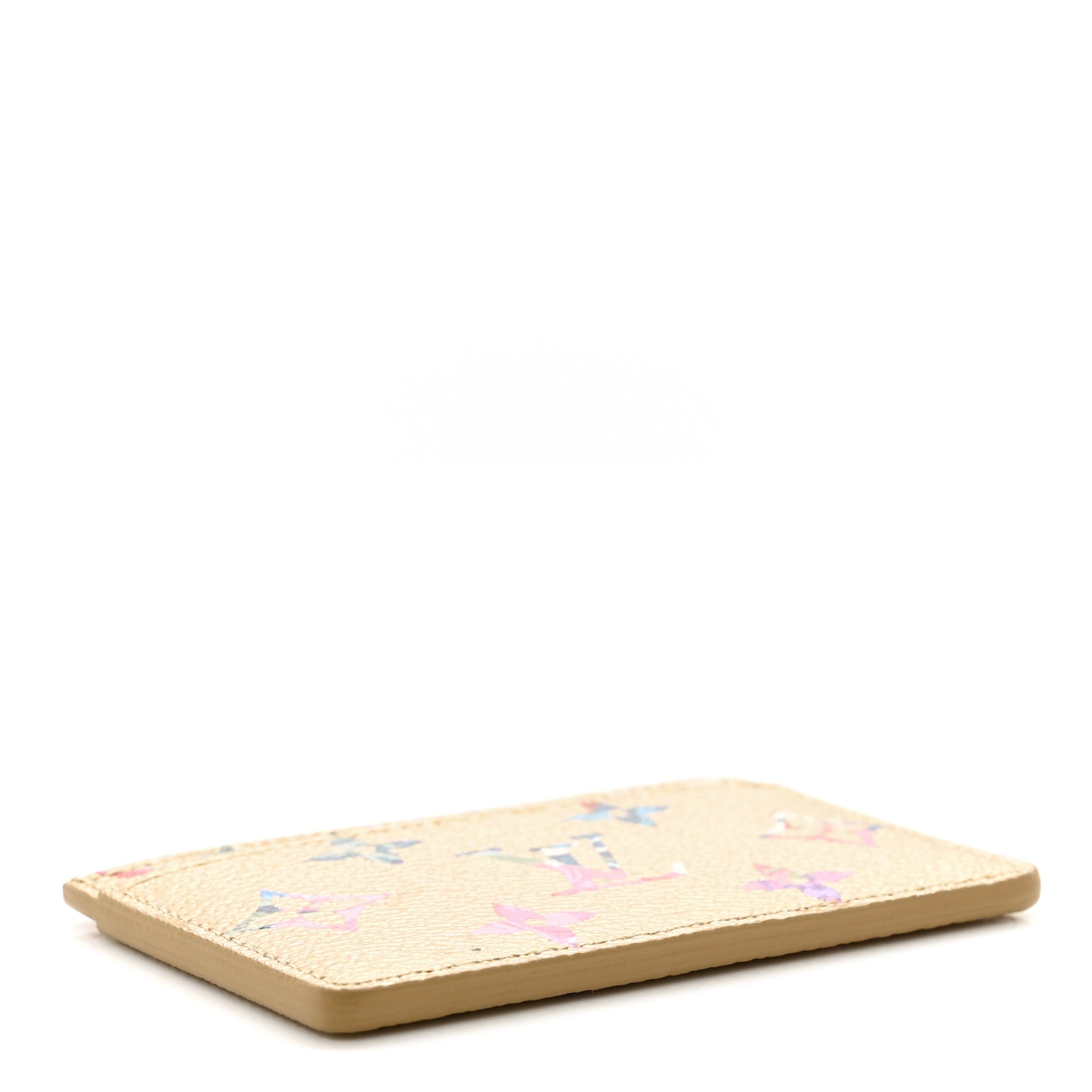 Metallic Monogram LV Garden Card Holder Gold