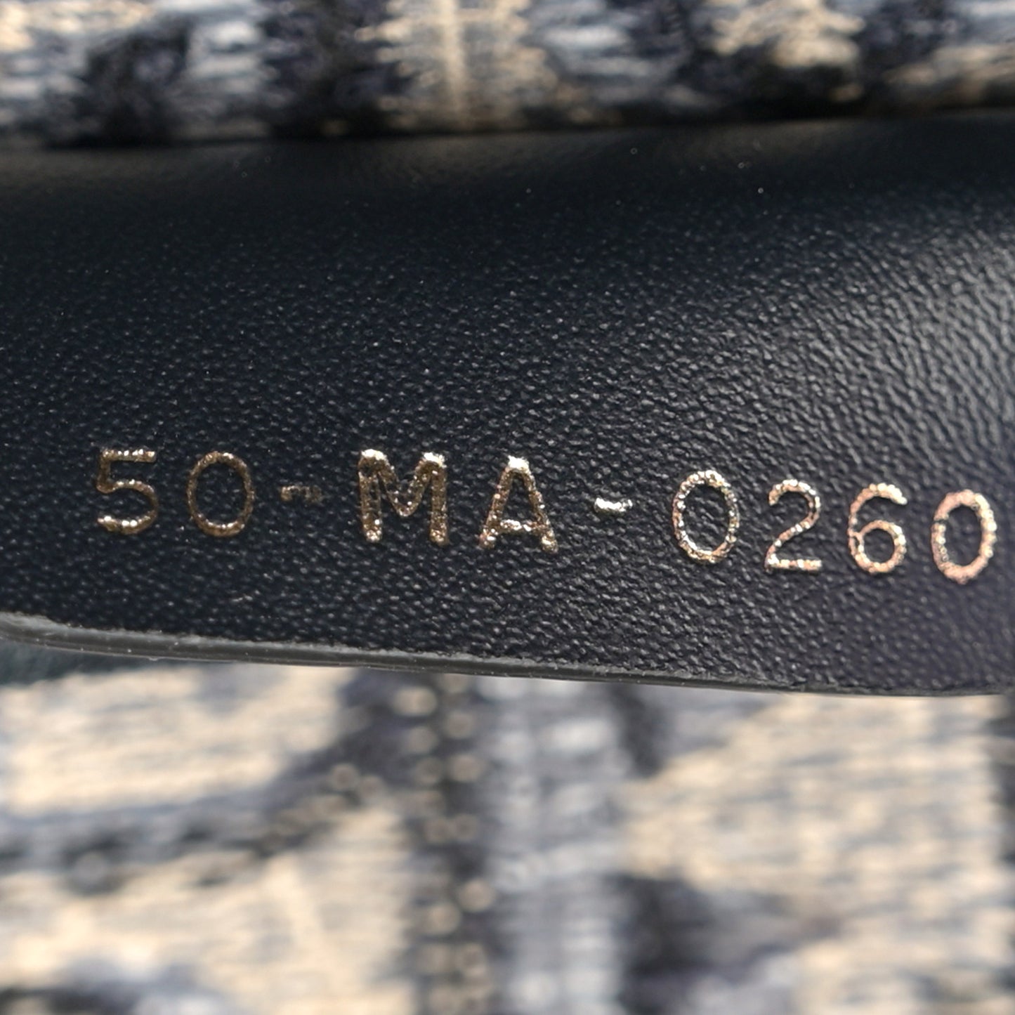 Oblique Embroidered Saddle Bag Blue