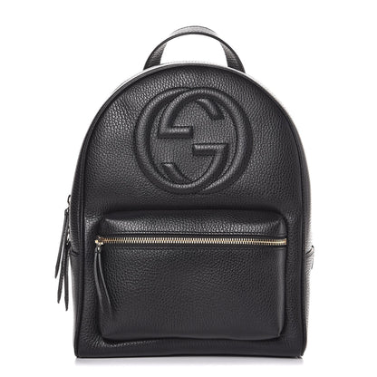 Gucci Pebbled Calfskin Soho Chain Backpack Black 1 of 7